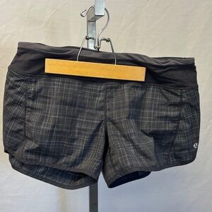 Lululemon Athletica Black Checkered Athletic Shorts